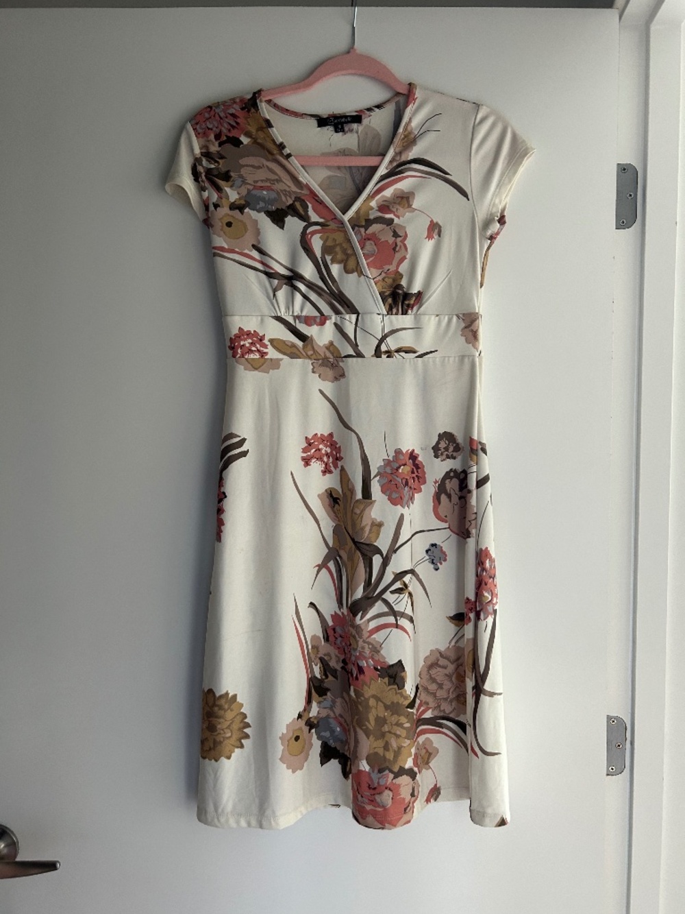 White floral knee length dress